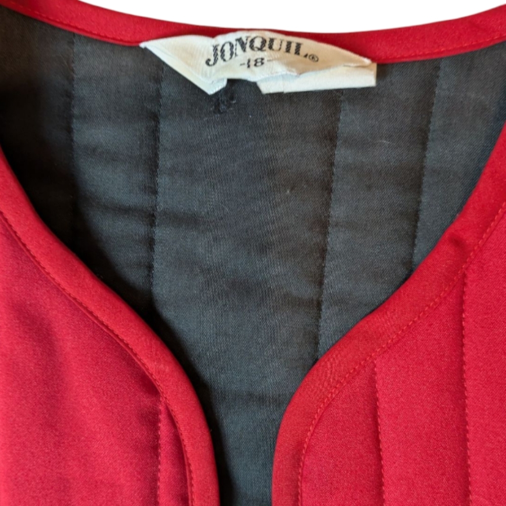 Lonquil Red Quilted Blazer Women's Size 18 Vintage - Picture 4 of 13